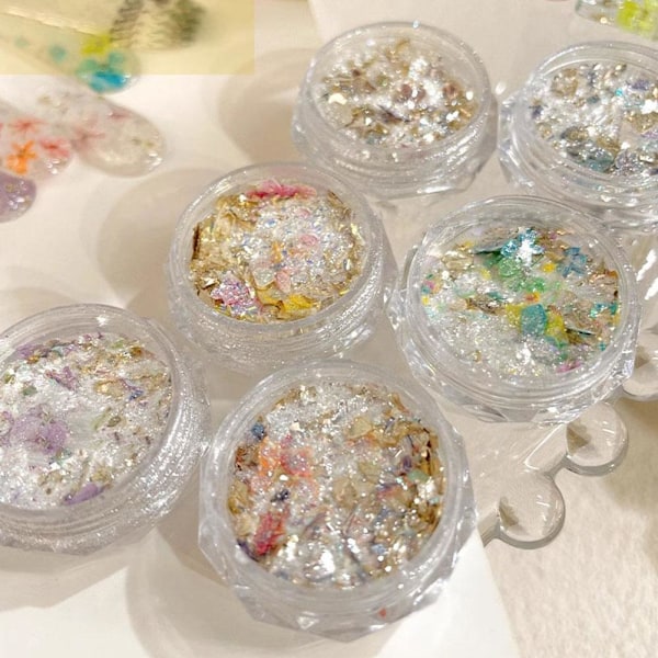 Nagelkonst Tillbehör Netto Röd Sommar Färg Blommor Opal Konst Material Nagel Tillbehör Pulver L9j1 LP-345 1pcs