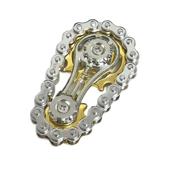 Kugghjul Svänghjul Fingertopp Gyro Kedjor Fidget Spinner Met Golden-black 1pcs