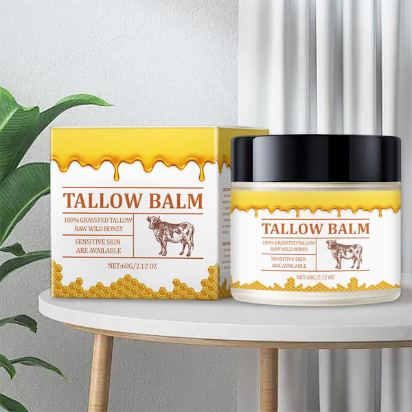 Talg Honung Balsam, Hudvård med Nöttalg, Ansiktsbalsam med Talg, Återfuktare med Talg L7J6
