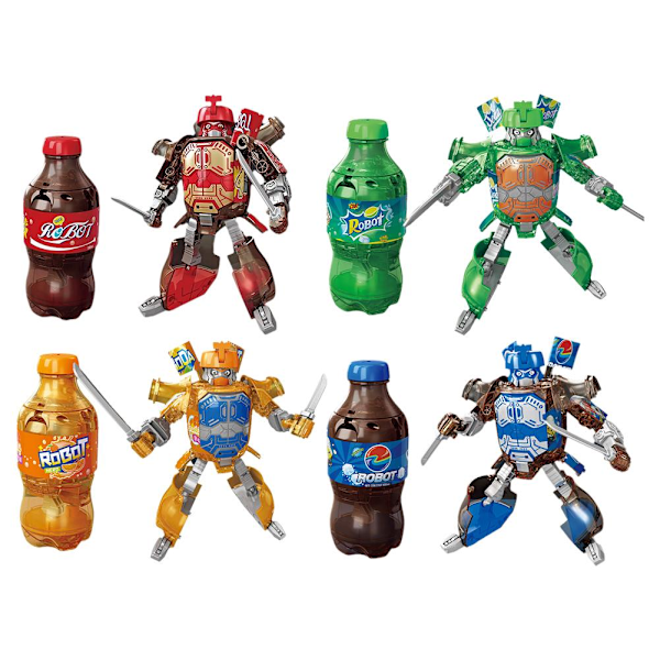 Kreativ Läsk Transformers Leksak Coca-Cola Burk Modell Strids Mecha Robot Samurai Autobot I4U1 set set