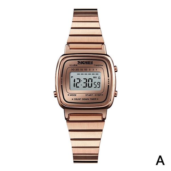 SKMEI Mode Dam Herr Business Digital Klocka Sport Stål Rostfritt Datum Casual Gåva Q3H3 Silver One size