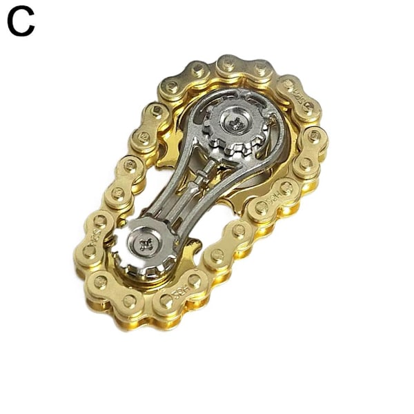 Kugghjul Svänghjul Fingertopp Gyro Kedjor Fidget Spinner Met golden-golden 1pcs