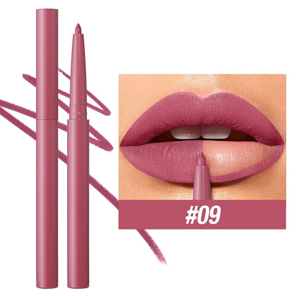 12 Färger Matt Läppenna Mjuk Matt Kontur Läppform Läppenna Prisvärd Läppmakeup L9o0 style9 0.2g