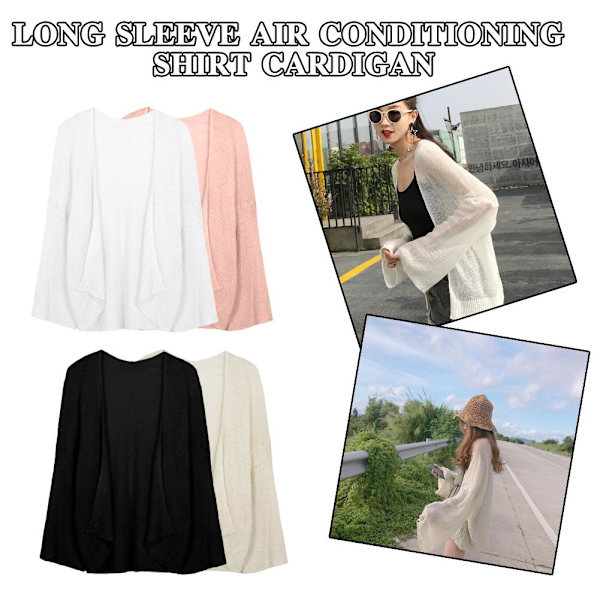 2023 Vår Sommar Luftkonditioneringsskjorta Dam Medium-Long-Sl apricot One size
