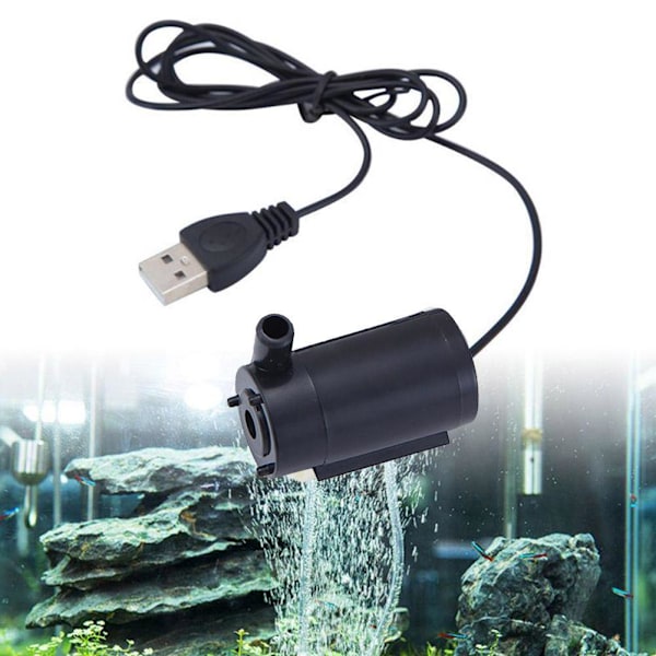 USB-driven Låg Ljudnivå Mikro Mini Pump Mini Vattenpump Akvarium Fisk 2-3l/min S9z5