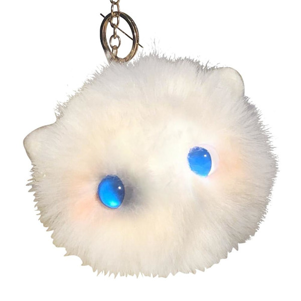 Söt katt Nyckelring Pompom Ball Bag Charm Nyckelring Hänge Present s,1 C ONE-SIZE