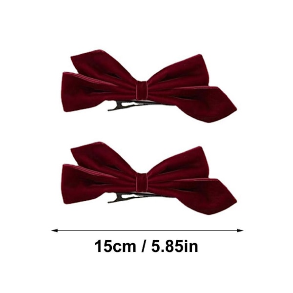 Svarta sammetsrosetter för kvinnor och flickor, mode hårklämma, hårspänne, A0A7 Red One size