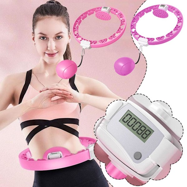 Smart Avtagbar Hu-la Hoop 2-i-1 Justerbar PP Material Hu-La Purple 1pc