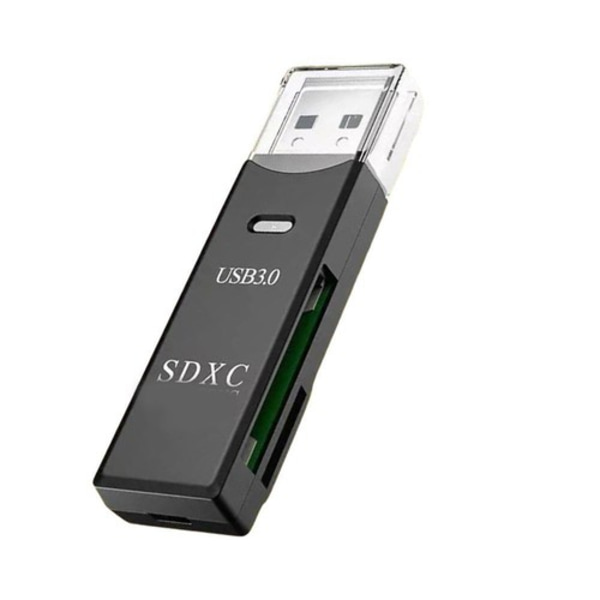 Två-i-ett USB3.0 Kortläsare Mobiltelefon TF-kort Kamera SD-kort Plug And Re <! BLACK USB3.0