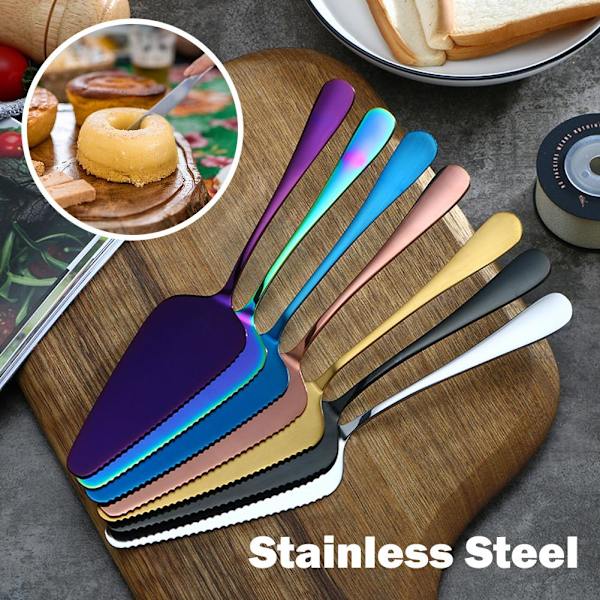 Tårtspade Pizzaspatel Tårtkniv Skovel Skärare Rostfritt Stål Dessert T0N9 silver one-size