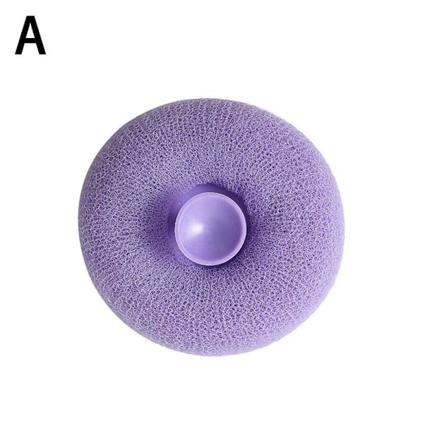 Badhandduk Skrubb Bad Massage Duschboll med Sugpropp Gnugga Bad Skrubb Torka Lera I6N3 Borste Rygg Svamp Exfolierare Violet 1pcs 4pcs