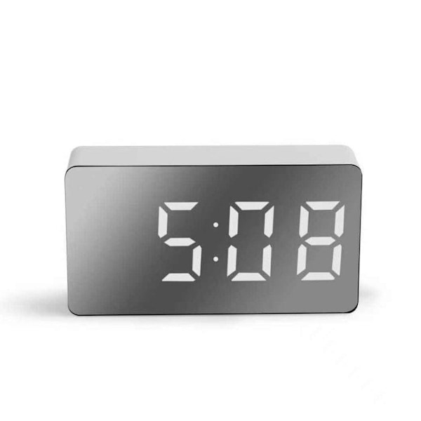 Liten Mini Digital Väckarklocka för Resor med LED-Tids- eller Temperaturvisning, Snooze, Justerbar Ljusstyrka, Enkel Användning - NY White One size