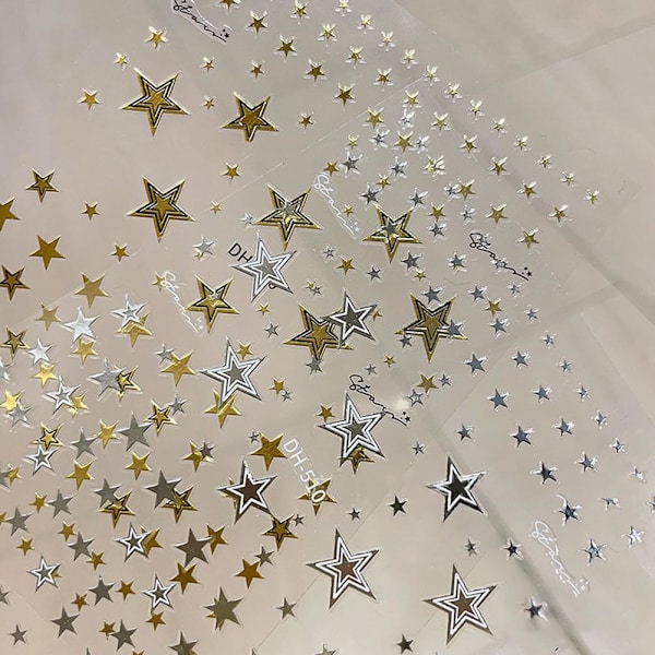 Stjärn-nageldekaler Julkonstdekaler Mobilskal, Laptops Stjärnor Decora J вь Silvery 1pcs