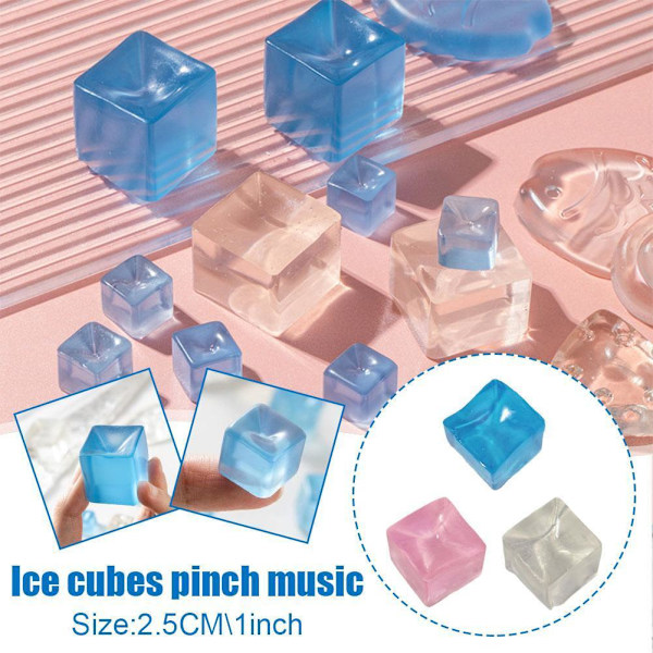 Mini Isglass Stressboll Leksak Anti Stress Kub Kläm Simulering Leksak' Leksak .UK transparent onesize