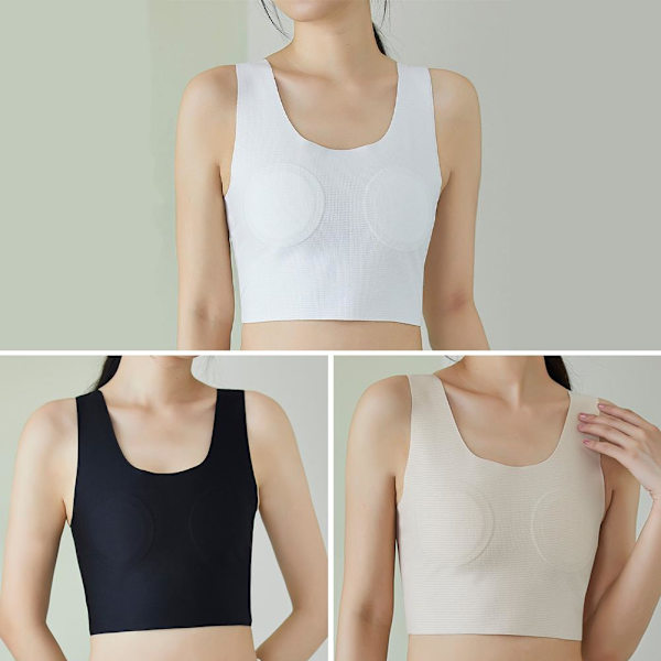 Korsett Underkläder Kort Väst Fixerad med Bröstkudde Omlindad Tunn Ch Q2B2 White XL
