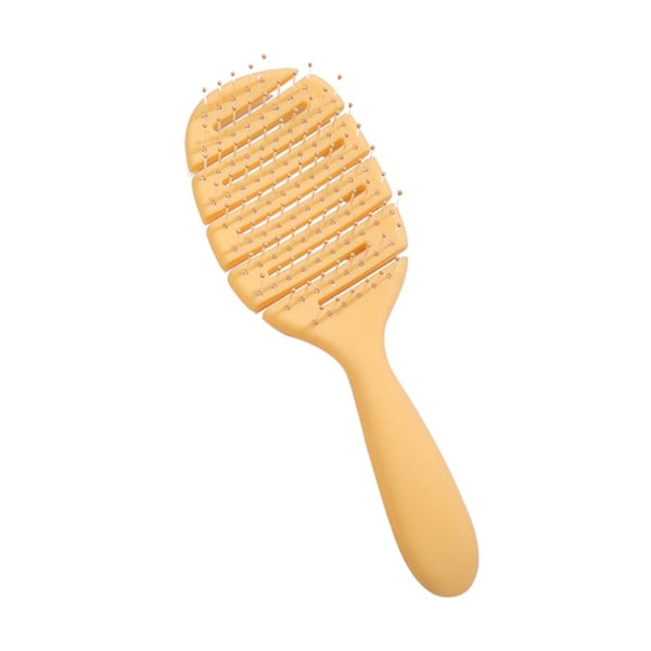 Färgglad Ihålig Hårfäste Elastisk Hårbottenmassage Handhållen Kam Fl yellow 1pcs