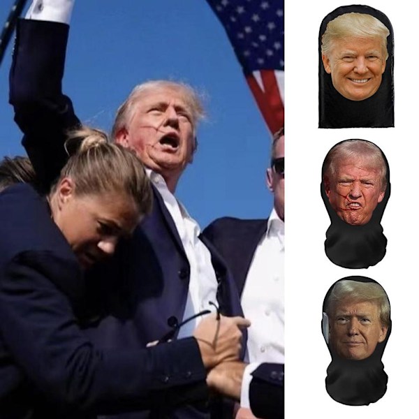 President Balaclava Mask för Hela Ansiktet, Elastisk, 3D-Printad Donald-Huvudbonad Mask H1S4 3 One size