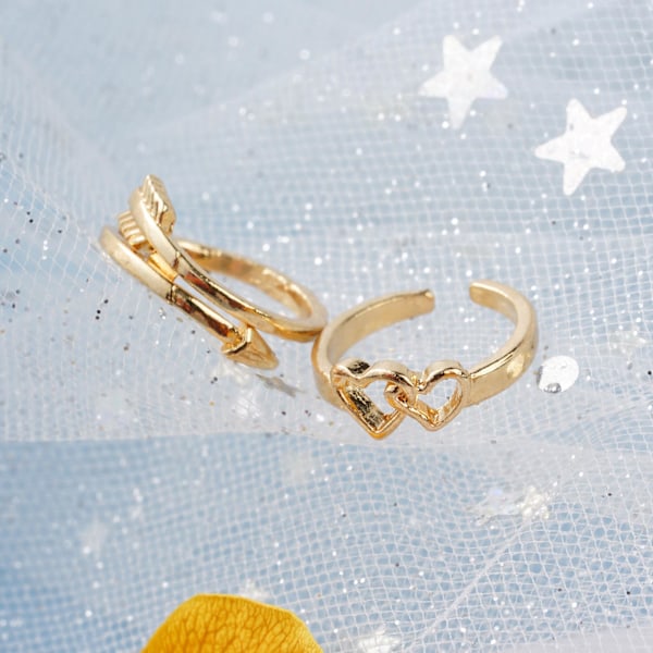 12 st damring knogring set retro boho fot ring kvinna gold 12pcs