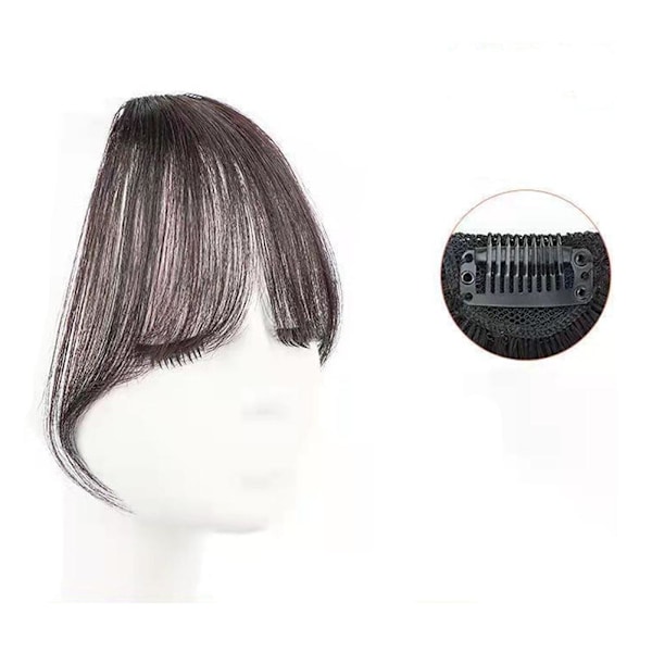 Falsk Lugg 3D Fransk Lugg Peruk Dam Pannhår AirBangs Gardin W7A2 Q4P7 Brownish black 1pcs