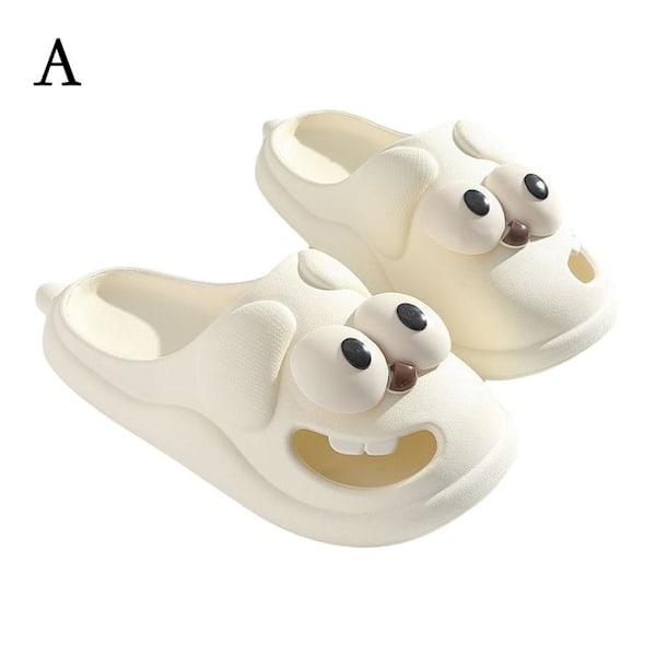 Halvtofflor Sommar Strand Söta Stora Ögon Flip Flops Kawaii Sandal Kul✨s P1W Z1G3  white 40/41