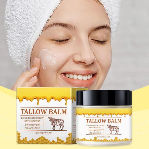Talg Honung Balsam, Hudvård med Nöttalg, Ansiktsbalsam med Talg, Återfuktare med Talg L7J6