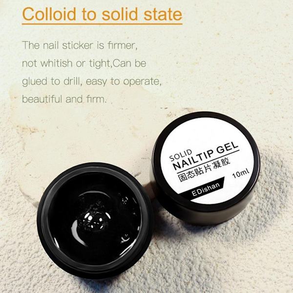 10ml Solid Nagelspetsar Gel Solid State Chip Limverktyg Snabbtorkande Solid Gel Falska Naglar Q6e5