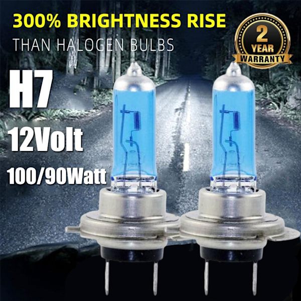 H7 100w Xenon Strålkastarlampor Super Vit 8500k Ljus Effekt Ligh✨ 2pcs H7 100W 2pcs