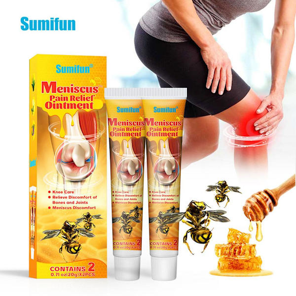 2 st Knäledslindring Gel BeeVenom Ledvårdsgel Lugnande Lindring Reparation N6H7