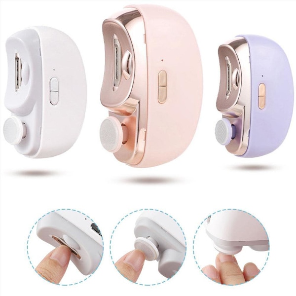 GINTBN 3 i 1 Automatisk Elektrisk Nagel med Polering, Automatiska Elektriska Tånagelklippare för Vuxna Seniorer Bebisar Människor, Elektrisk Nagel Klippare pink One size