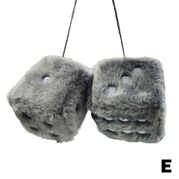 Bil Färgglad Mjuk Prickig Furry Fluffig Hängande Spegel Dice Fuzzy Grey 1pcs