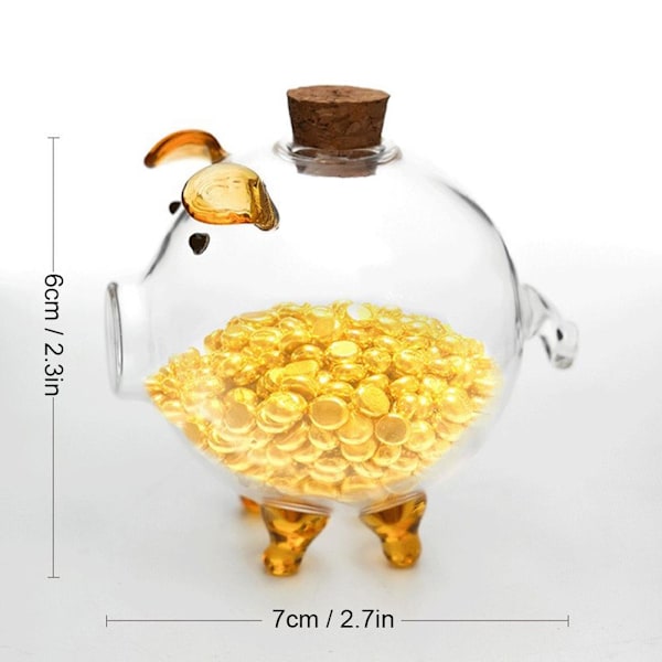 Koreansk TV-serie Spargris Pengabox Grisformad Glasförvaring Lyckosam Spargris Flaskspargris A6h6 Yellow 1pcs