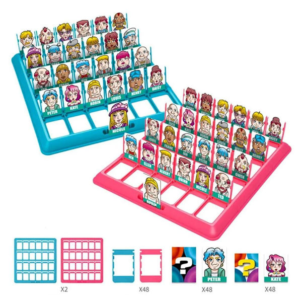 Gissa Vem Jag Är Kort Skrivbord Förälder-barn Interaktivt Spel Logiskt Tänkande Pedagogiska Barn C8R5 red VS blue onesize