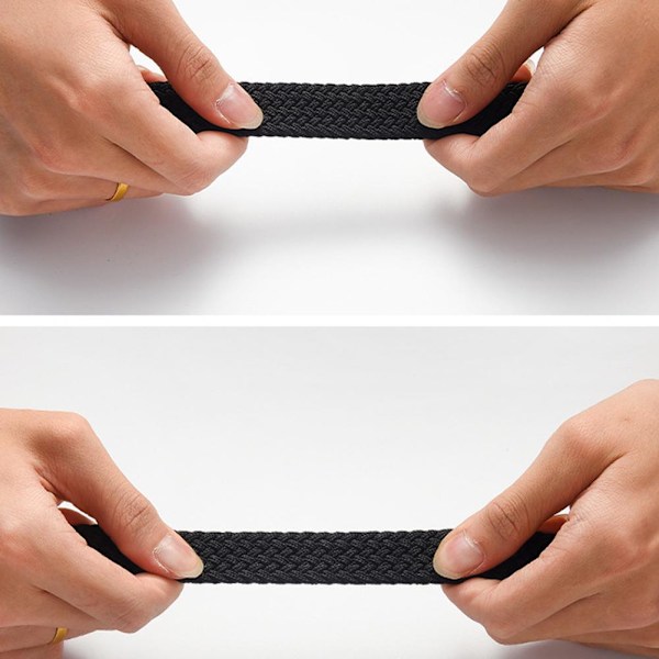 Vävt elastiskt stretchbälte i canvas för män och kvinnor, utan hål V9k1 White One size