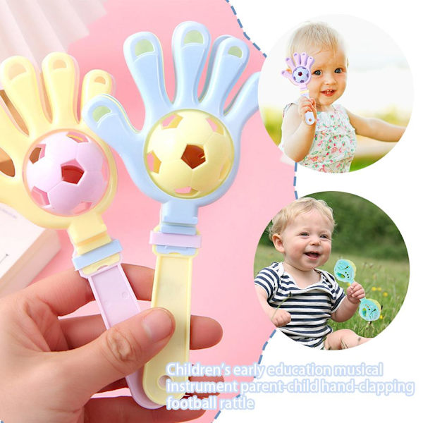 【Redo för leverans】 Barns tidiga utbildning Upplysning Gåva Instrument Leksak Fotboll Kul O2 Double ended rattle small