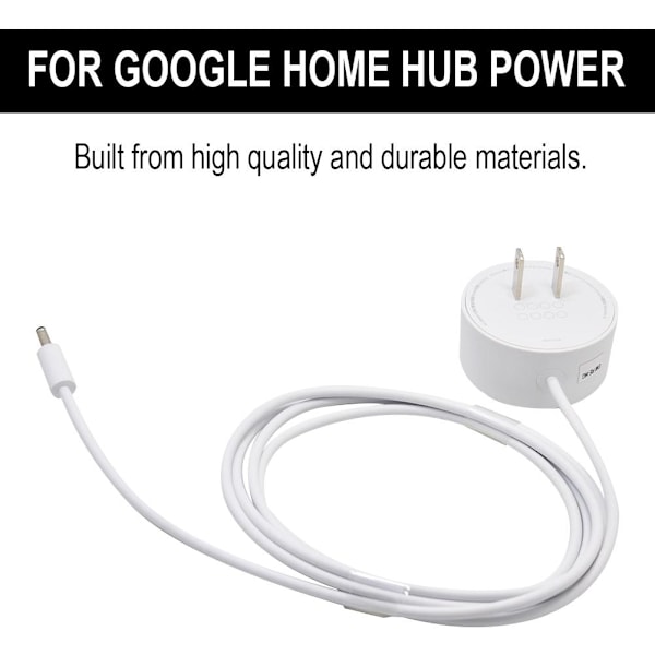 AC-laddare passar Home Hub, Nest-Hub Mini Högtalare Strömförsörjning-Sladd-