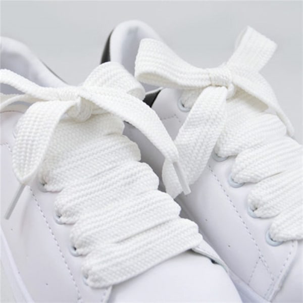 3 färger 1,5 cm breda skosnören Unisex polyester skosnören Dubbla white null
