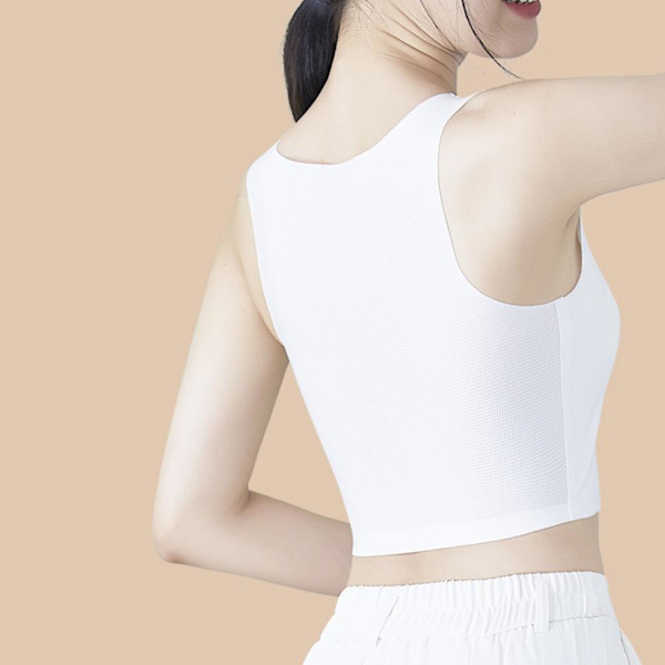 Korsett Underkläder Kort Väst Fixerad med Bröstkudde Omlindad Tunn Ch Q2B2 White XL