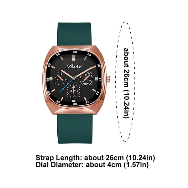 1st Mode Koreansk Kvarts Damklocka Fyrkantig Urtavla Lyxig Klockarmband Silikon Elegant K7E0 Red One size
