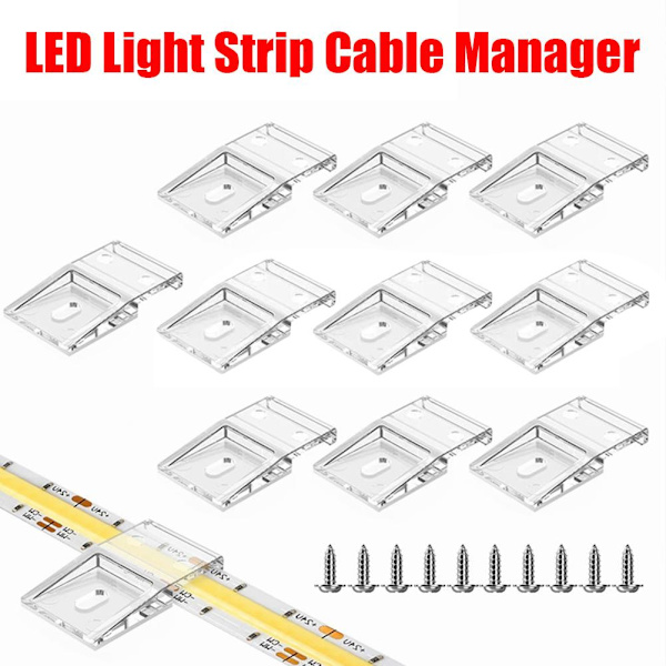 3/5/10 st Ljusslinga Monteringsklämma LED Fäste Hållare Kabelorganiserare Hom I4C8 transparent 10pcs
