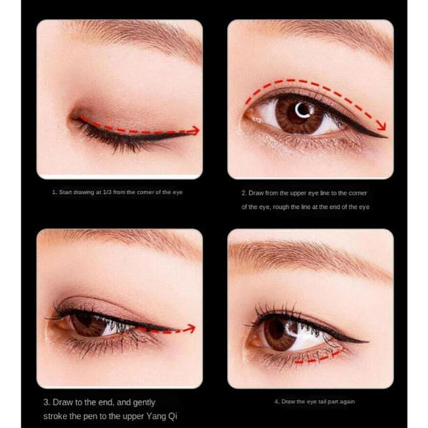 1X Kvinnor Eyeliner Flytande Eyeliner Penna Smink Vattentät Svart/Vit white One-size