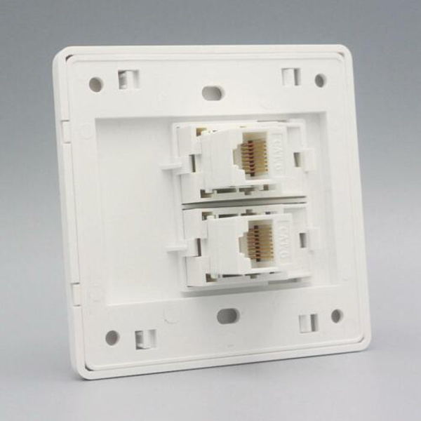 LAN CAT6 Uttag Vägguttag Nätverk Ethernet Panel Frontplatta RJ45 H3O9 whiteB 86mm*86mm