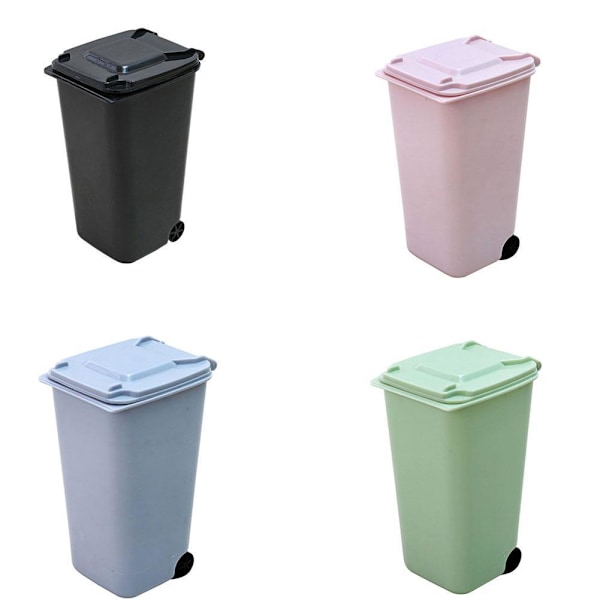 Hushållskontor Kreativ Rullande Mini Papperskorg Skrivbord Mini Avfallshink Små Soptunnor S7y0 green One-size