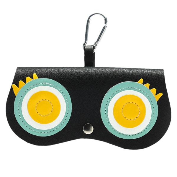 INS Cartoon Kvinnor Portable Sun Eye Glasses Box PU Läder Eyewea black cat eye one-size