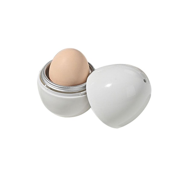 Mikrovågsugn Äggkokare 1/4 Ägg Pod Avtagbar Skalverktyg Ångkokare S4W8  white 1pcs