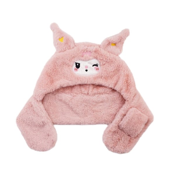 Vinter Söt Barnmössa Halsduk Hatt i ett stycke Varm Plyschmössa Tvådelad Q4d2 Pink One size