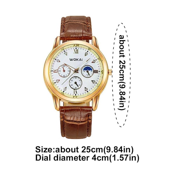 Enkel Herrklocka Lyx Stor Urtavla Mode Quartz Sport Herrklockor Business Klocka Vattentät L6K2 Golden White One size