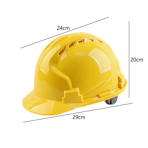Förtjockad V-formad ABS säkerhetshjälm, skyddshjälm för byggarbetsplatser[ Yellow One size