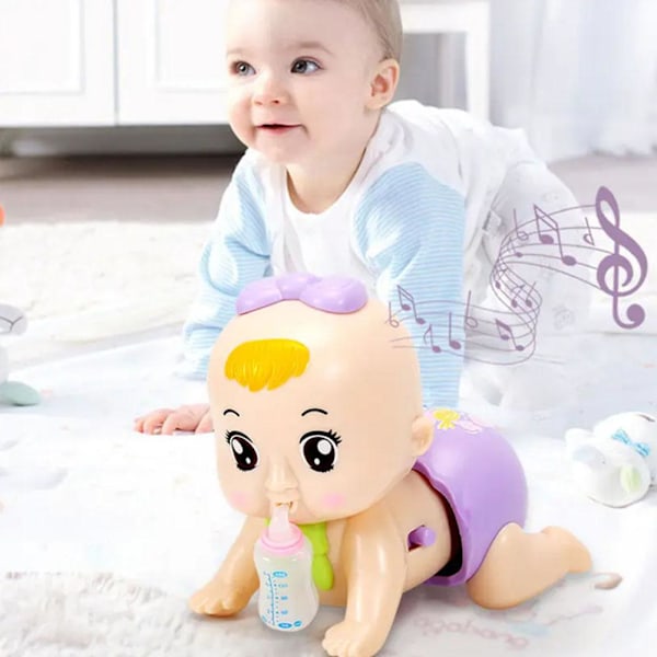 Krypande babyleksaker Dockor Guide Bebisar Lär sig Gå Utbildning Små Lärande Krypande Dockor S6L1  purple one-size