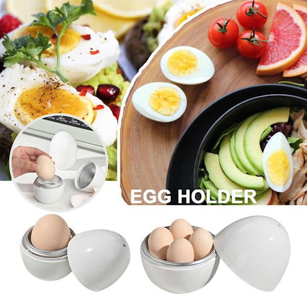 Mikrovågsugn Äggkokare 1/4 Ägg Pod Avtagbar Skalverktyg Ångkokare S4W8  white 1pcs