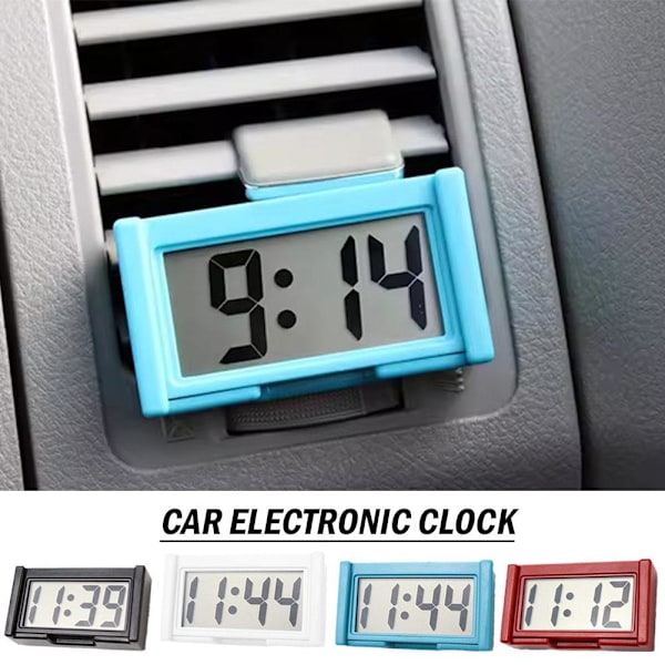 Digital bilklocka för instrumentbräda - Liten LED-klocka självhäftande mini-klocka för fordon  Blue One size